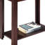Grande table de bout en bois 24 po avec finition cerisier foncé et plateau en marbre