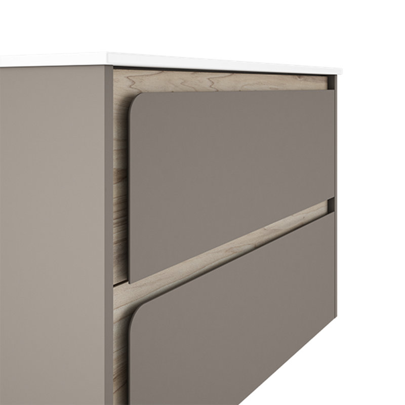 Ensemble de meuble-lavabo simple 40 po Cordoba, Taupe / bois, Taupe