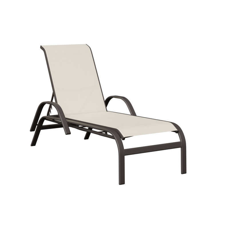 Chaise longue berlinoise en graphite moucheté Berlin, Blanc, Graphite moucheté