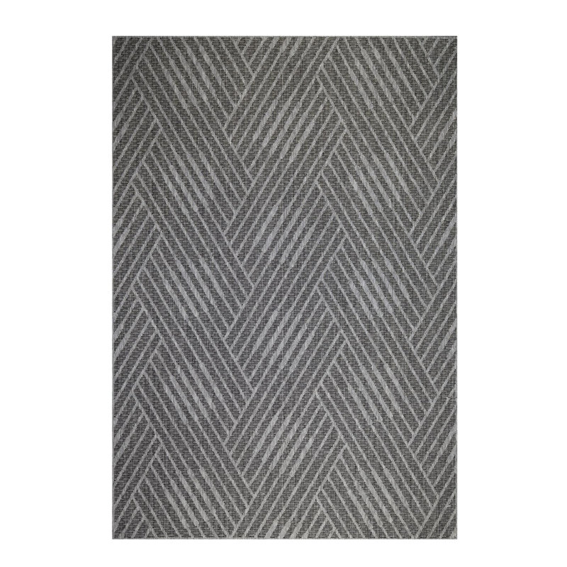 Tapis de couloir d'extérieur 8 pi gris et bleu
