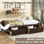 Twin Size Solid Wood Standard Kids Bed With 2 Drawers-297833780