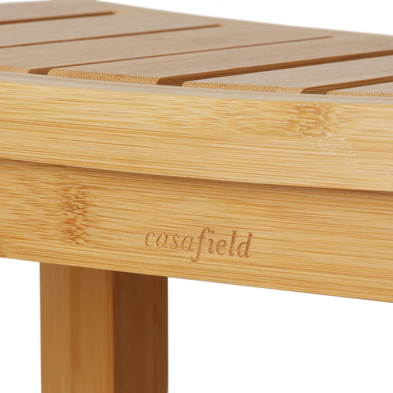 19" W Bamboo Shower Bench with Shelf