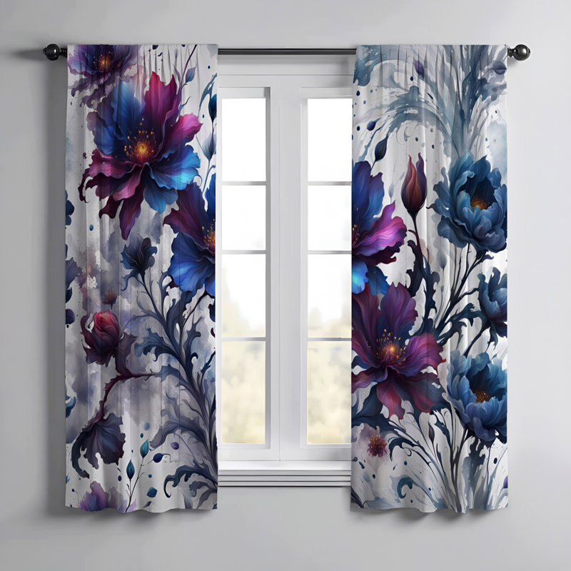 Paire de rideaux semi-transparents en polyester Eginhardt, L 40 po x L 52 po