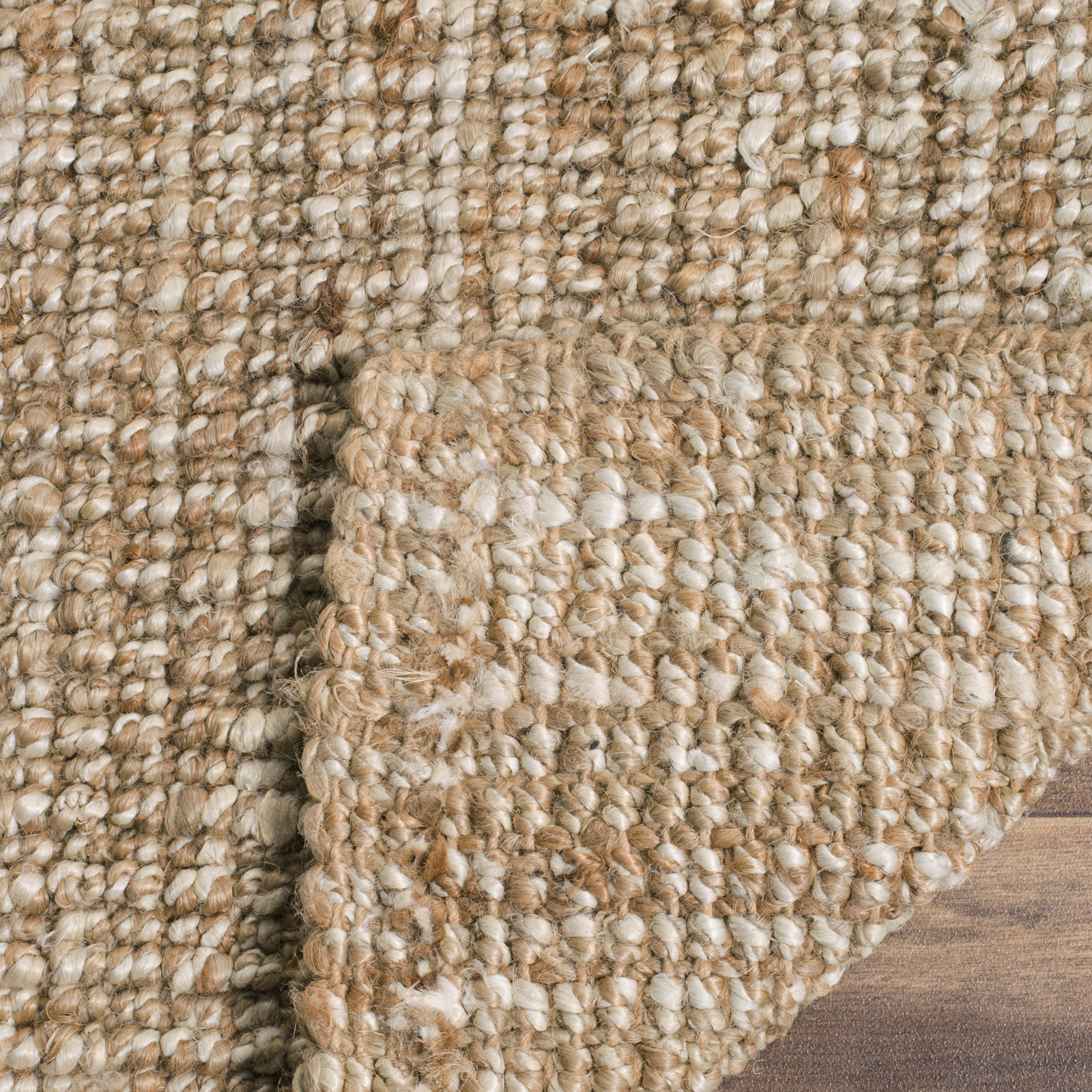 Alda Natural Ivory Hand-Woven Jute Rug, Square 10'