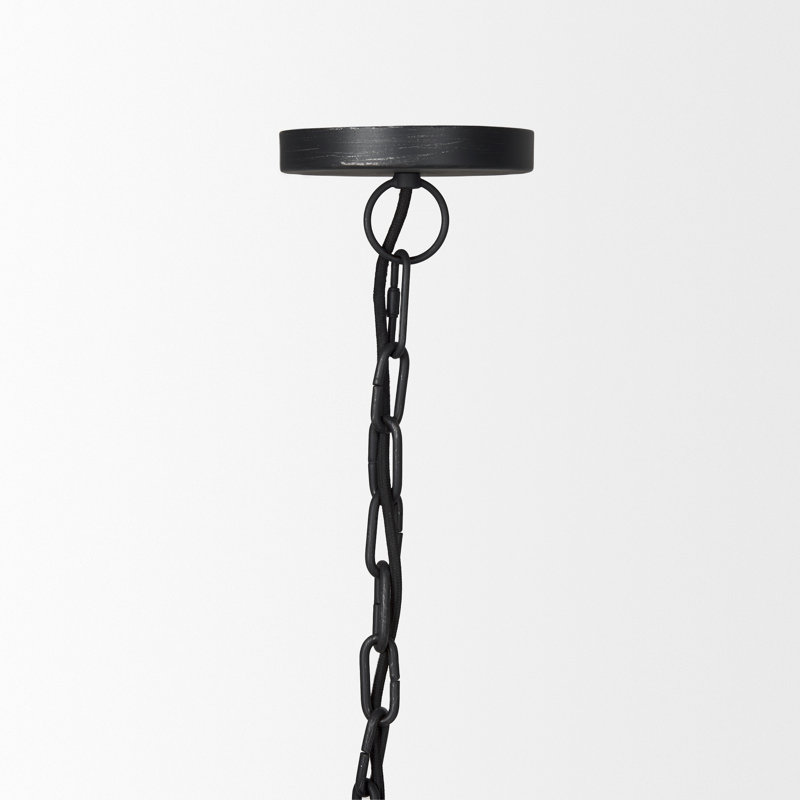 Cartie Hammered Metal Dome Pendant Light, 23" H x 36" W x 36" D, Black, Matte Black