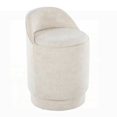 18 Inch Swivel Upholstered Vanity Stool with Storage, Perfect for Modern Bedrooms and Comfortable Seating