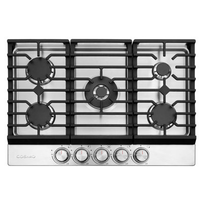 Cosmo 30 po Plaque de cuisson à gaz Haven Collection avec 5 brûleurs scellés, grilles en fonte en acier inoxydable