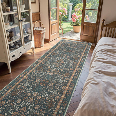 Floral Machine Washable Area Rug