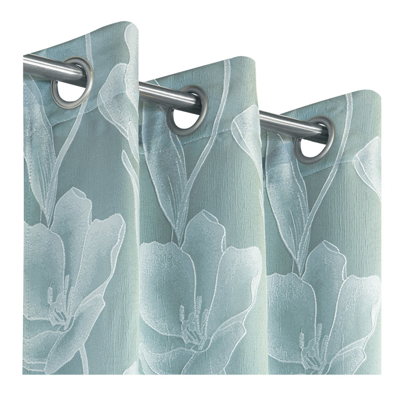 Motif floral en jacquard Cearley, Aqua