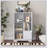 Wooden Floor Cabinet with 2 Glass Doors and 2 Storage Space