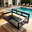 Balancelle de patio en bois pour lit de balançoire, banc de jardin avec 4 cordes de suspension-126262924