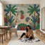 Papier peint art déco tropical avec feuilles de palmier amovibles-2073396640-2073396646