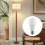 Lampe sur pied traditionnelle en bois massif avec colonne perlée et ampoule 3 couleurs incluse-417680906