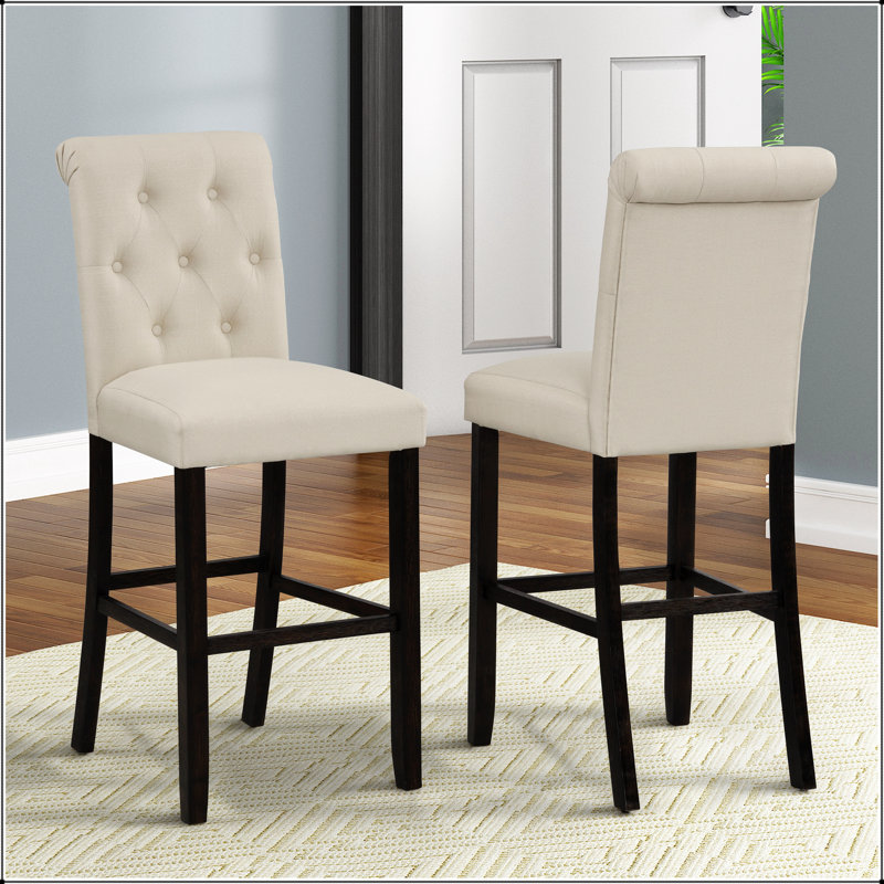 Tabouret de bar en bois massif Leviton, ensemble de 2