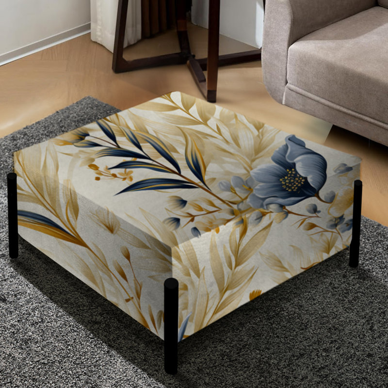 Grand repose-pieds carré bohème Coastal Neutrals Flowers