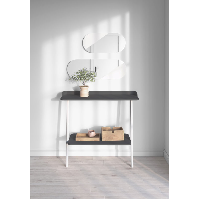 Ahmednur 111cm Console Table, White, Grey