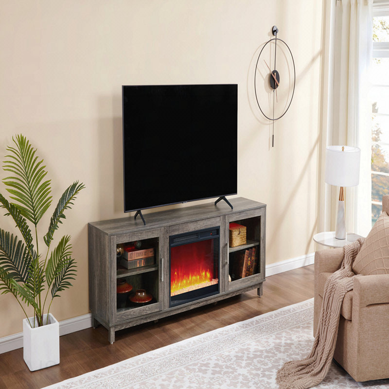 Console 70 po avec foyer et chauffage