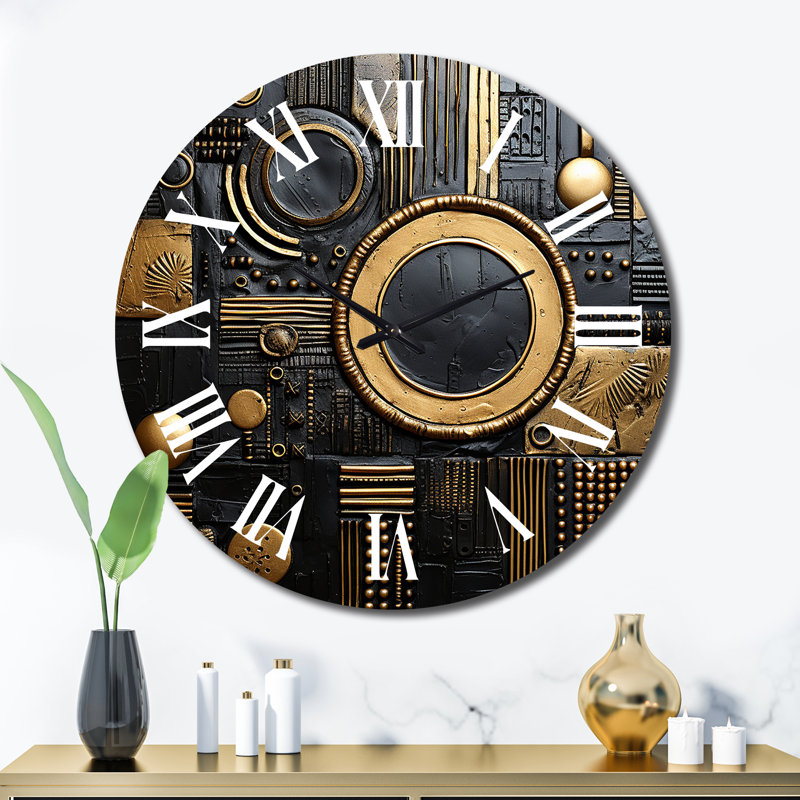 Esoteric Knowing In Teal And Gold III Analogue Wall Clock, Extra Large