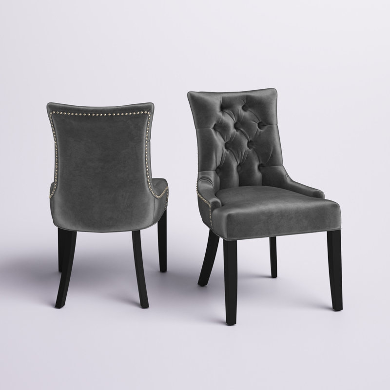 Modway Regent Tufted Performance Velvet Dining Side Chairs, Charcoal