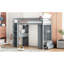 Lit mezzanine simple gris avec tablettes soignées, bureau et bureau DEL intelligemment conçus et lampe