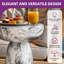 Table d'appoint 24 "en faux marbre avec piédestal pour le balcon du salon, blanc-986996473-986996479