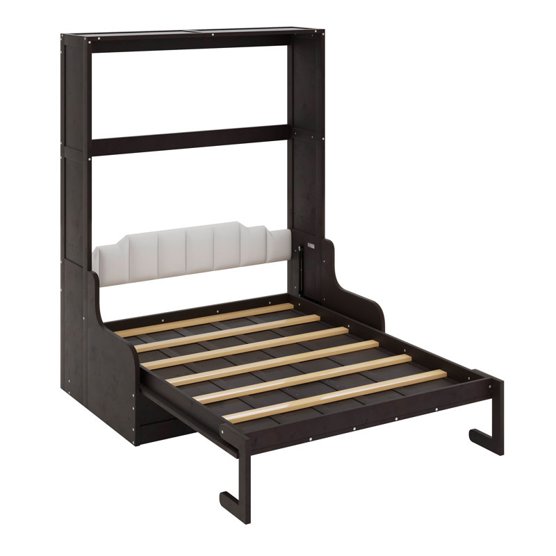 Grand lit escamotable avec coussin Murphy, Espresso