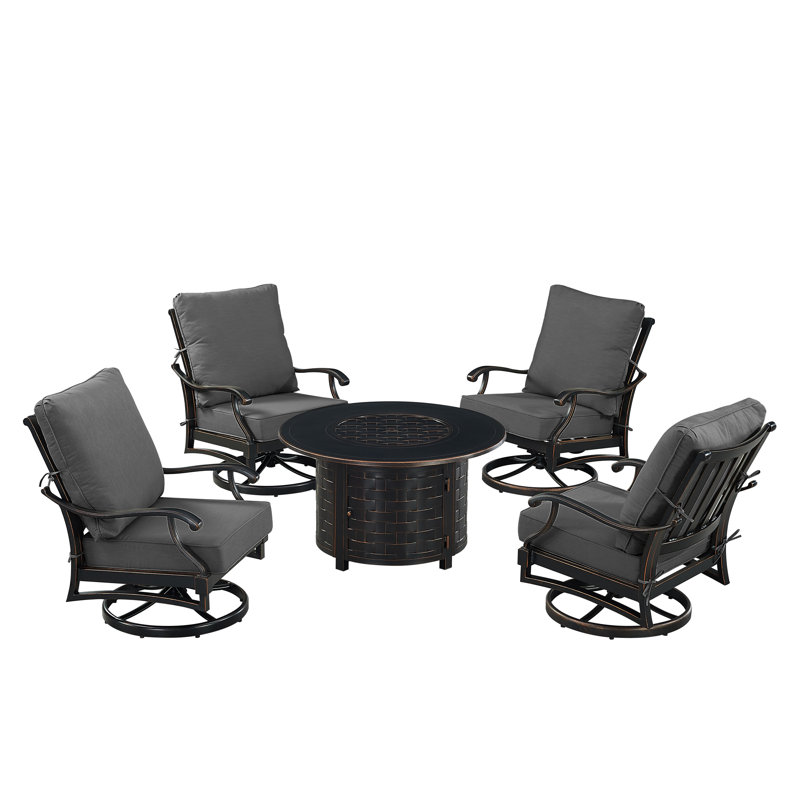 Paigen Outdoor 6 - Piece Conversation Set, Black
