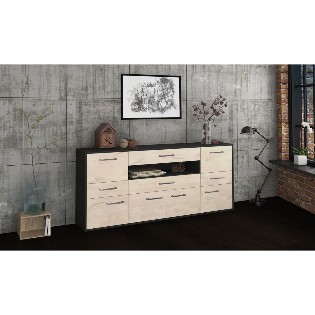 Sideboard Lishana - Freistehend/Metallgriffe - Design: Holz-Dekor