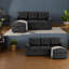 Canapé-lit d'angle convertible avec rangement, 225 cm (88,5 pouces), tissu noir, style moderne-753227986