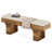55.2" Dining Bench With Linen Cushion