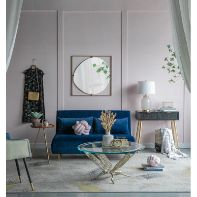 Miroir Poppy avec cadre en métal doré