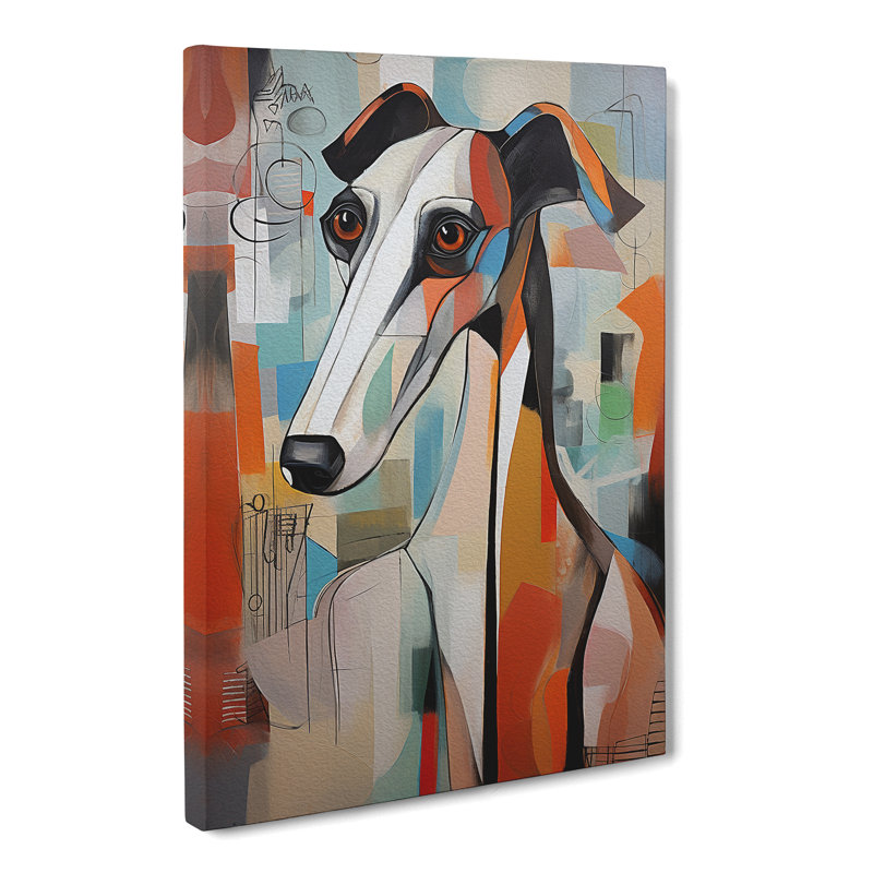 Whippet Abstract - Print, 50cm H x 35cm W x 3cm D