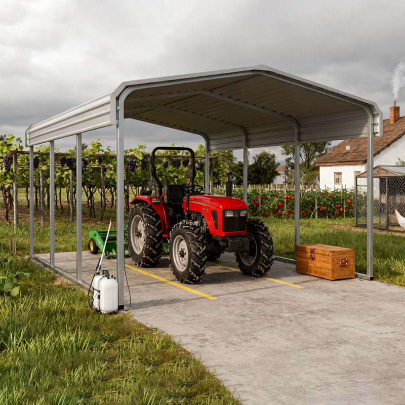 Abri de voiture en acier renforcé 11 pi x 20 pi 11 pi pour le stationnement extérieur