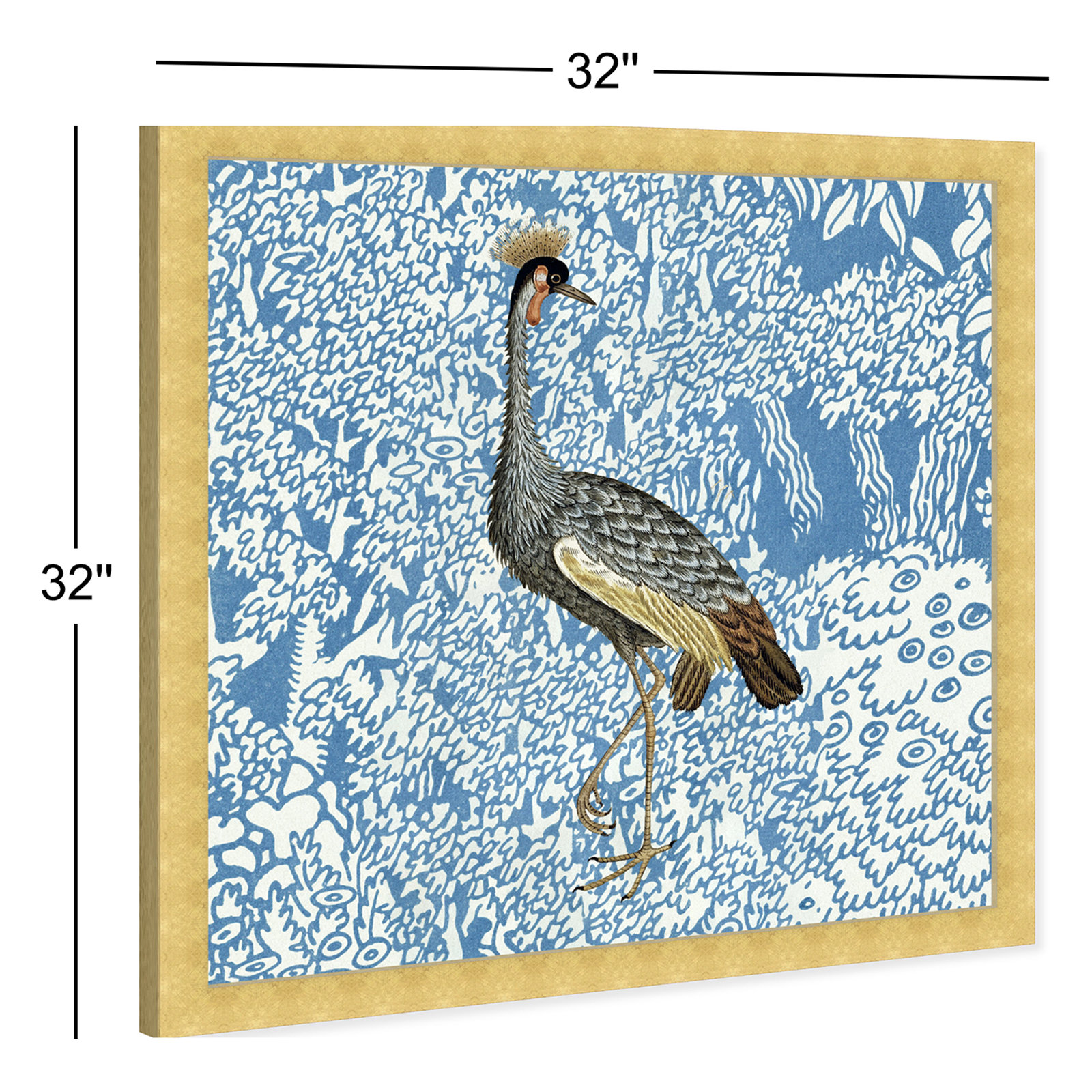 Bird Pose 2 by Oliver Gal, 32" H x 32" W x 0.5" D, Gold