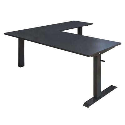 Harksdale Adjustable L-Shaped Metal Base Standing Desk