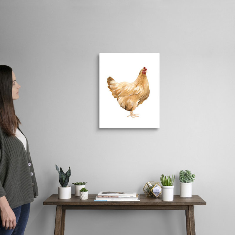 Impression sur toile, "Autumn Chicken I" par Emma Scarvey, H 20 po x l 16 po x P 1,25 po, Toile tendue