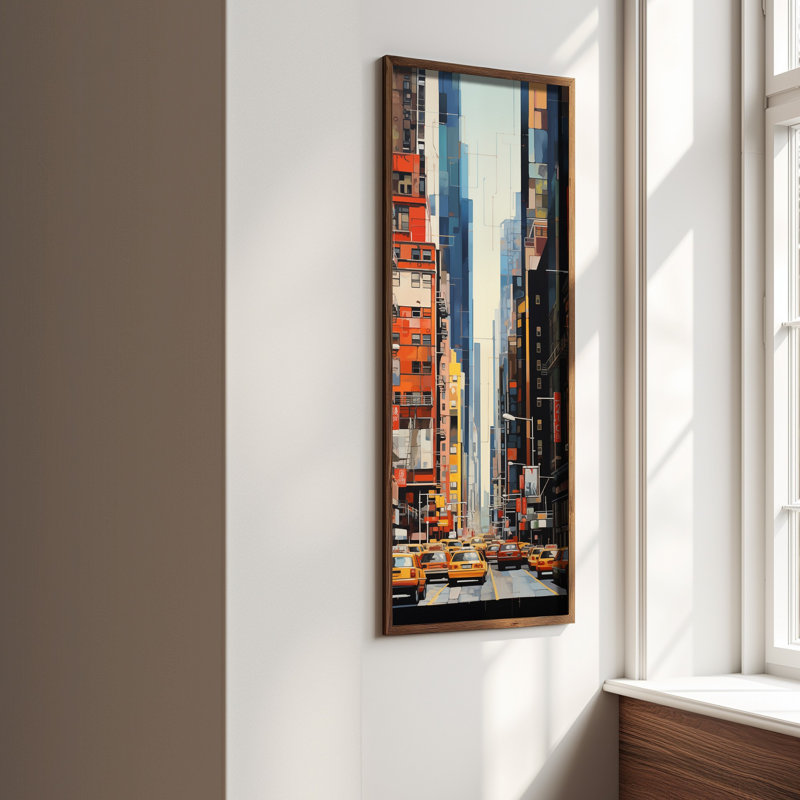 Élégante peinture décorative en panneau de fibres à densité moyenne, 15,7 x 47,2 x 0,1 pouces | 100% panneau de fibres à densité moyenne avec épaisseur de 3 mm, cadre 100% bois de pin | Œuvre d'art imprimé UV pour la décoration intérieure, le salon, le bureau, l'esthétique moderne