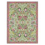 Ikebana Damask Aqua Linen Throw