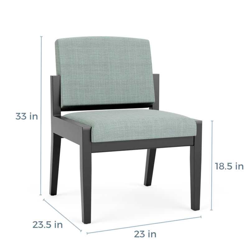 Chaise d’invité Amherst, Noir, Chambray écume de mer