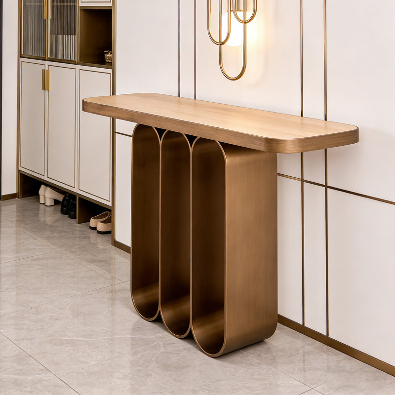 Console Modern Minimalist Luxury Art Design, Laiton, H 32,68 po x l 39,37 po x P 12,2 po