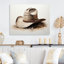 Chapeau de cowboy style minimaliste V - impression de cowboys sur métal