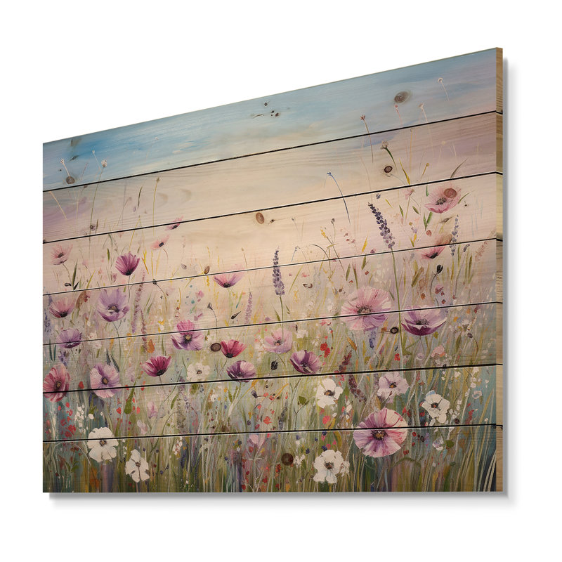 Graeme - Décoration murale en bois floral sur bois de pin naturel, H 24 po x l 32 po
