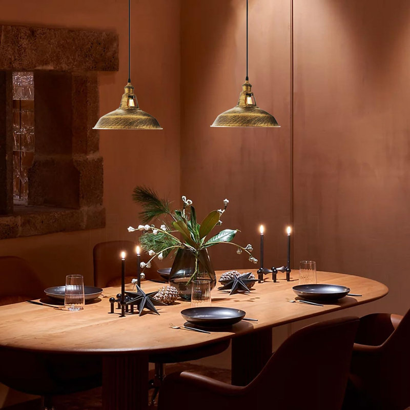 Delia 1 - Light Rustic Red Pendant, Brushed Copper
