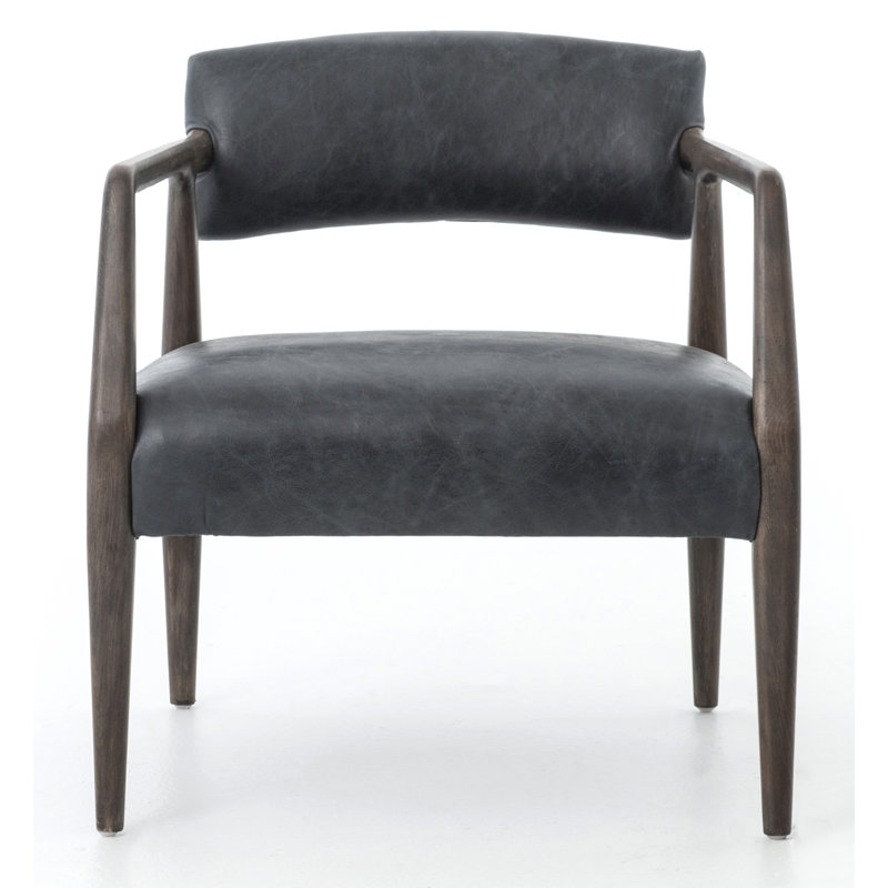 Tyler 22" Armchair, Chaps Ebony Top Grain Leather