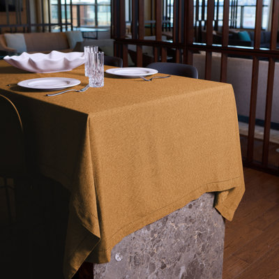 Brittany Hemstitch Woven Cotton Rich Tablecloth  52"x70" In Gold