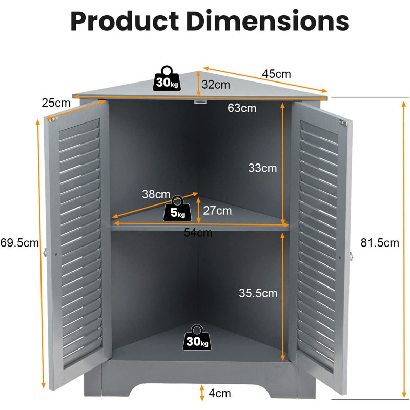 Tom 2 Door Wardrobe, Gray