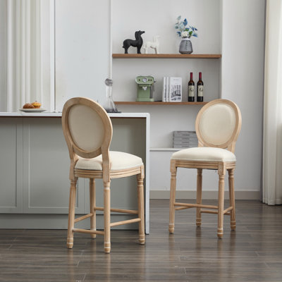 Ensemble de 2 tabourets de bar en bois massif avec tabourets de bar en bois massif