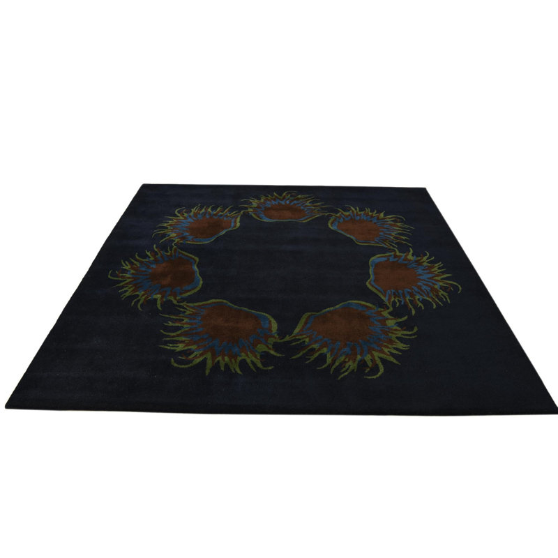 Tapis carré bleu marine Otto