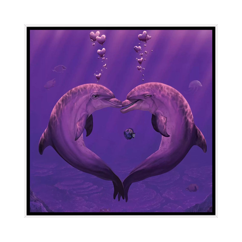 Sea of Hearts 1 Piece Wall Art on Canvas, 66.04 cm H x 66.04 cm W, White Framed