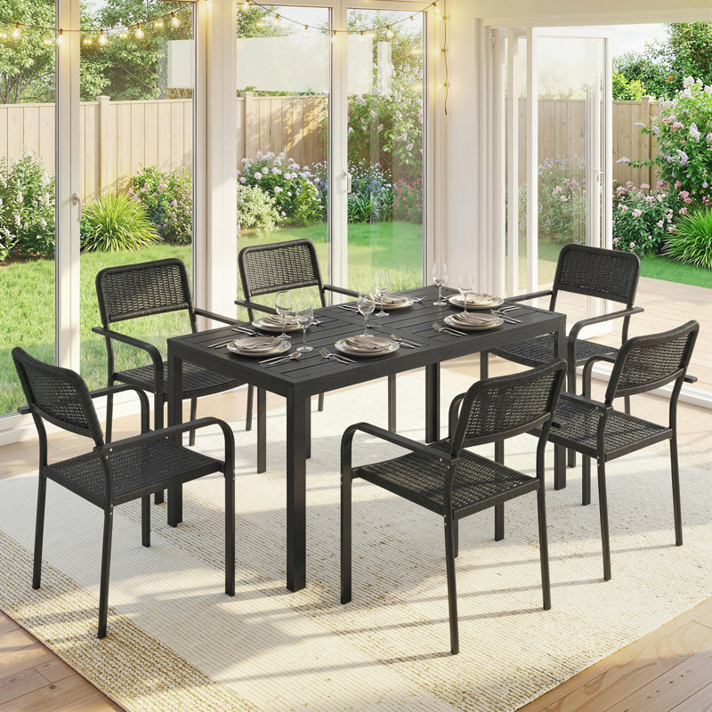 6 - Person Patio Dining Set with Rectangular Table
